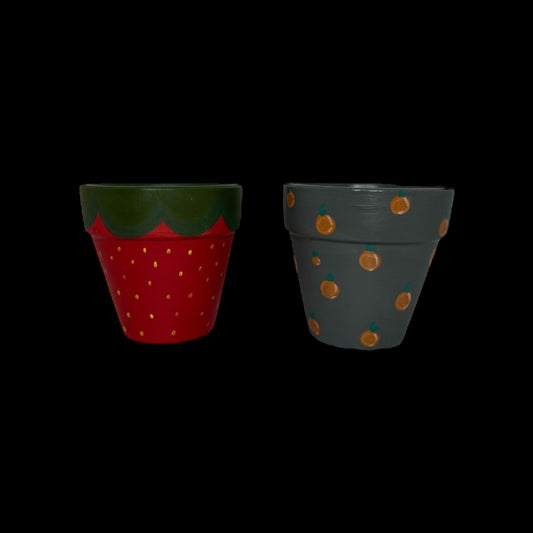 Hand painted-4 inch pot