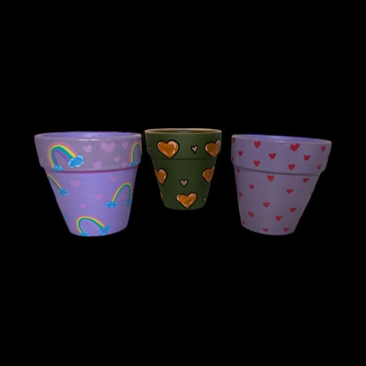 Hand painted-4 inch pot