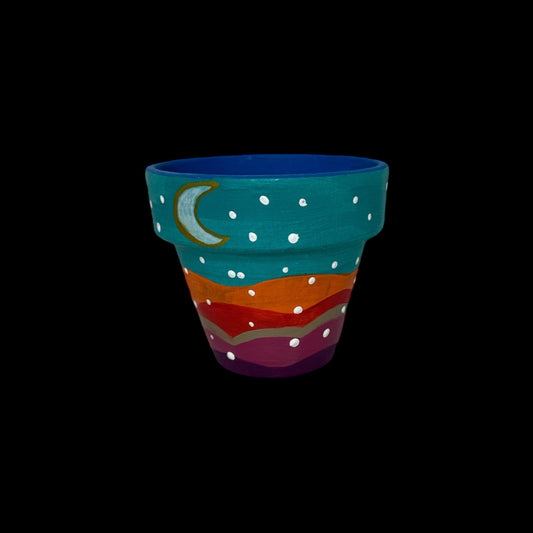 Hand painted-3 inch pot